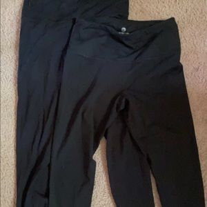 2 long crop leggings black